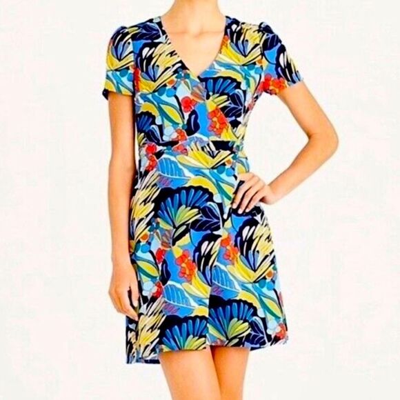 J. Crew Mercantile Size 2 Tropical Paradise Dress floral leafy Print - Picture 1 of 10